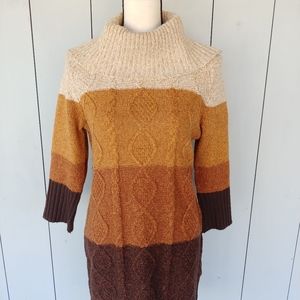 JON & ANNA | Colorblock Cable Knit Sweater Dress